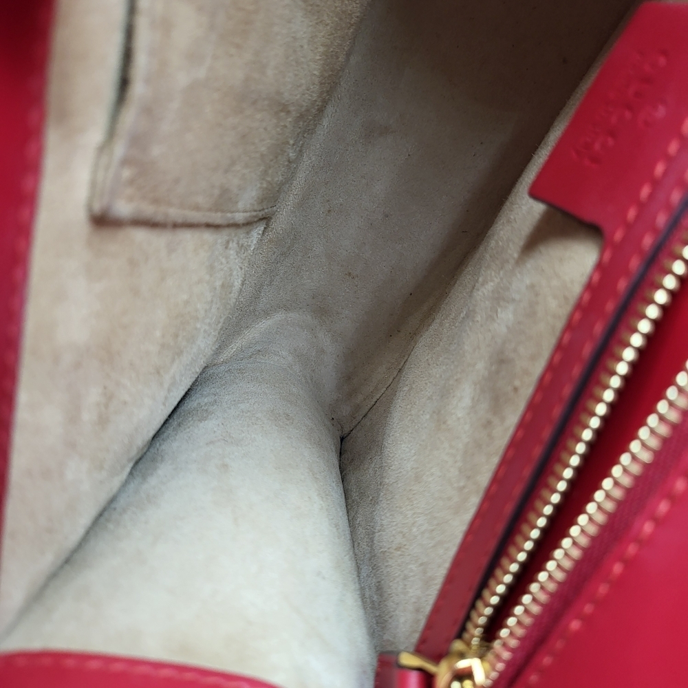 GUCCI Red Calfskin Leather Small Sylvie Shoulder Bag..Authentic.. - Picture 15 of 16